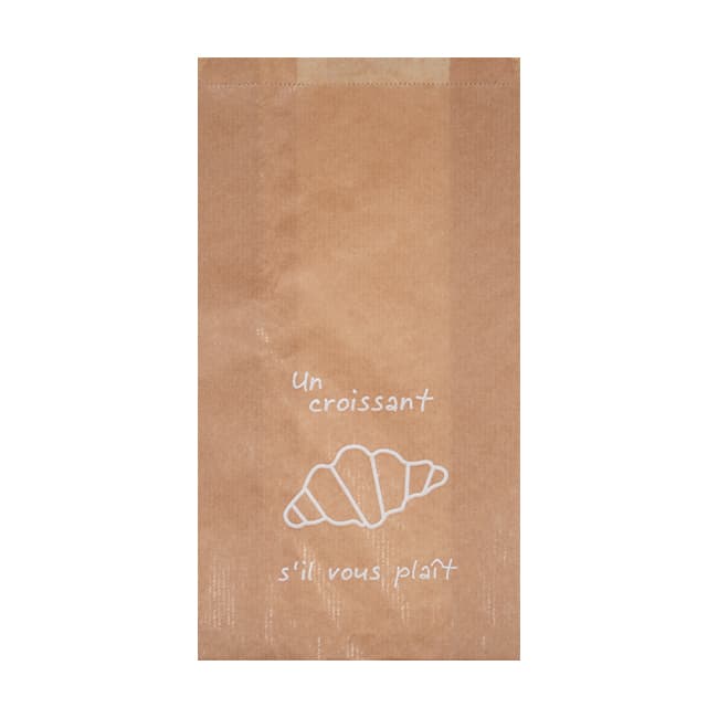 X1000 sachets 3-4 viennoiseries en papier kraft décoré 14 + 6 x 28 cm - collection naturelle