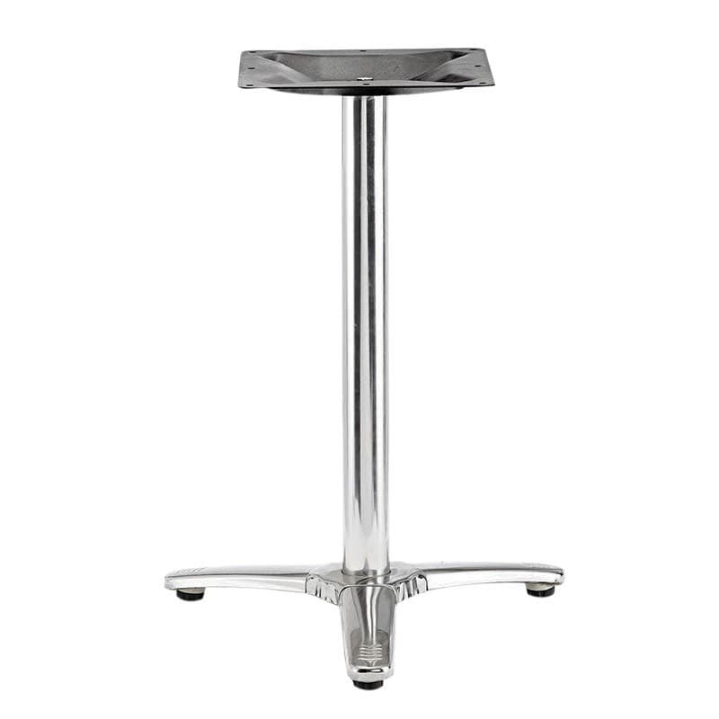 Pied de table en inox roma poly miroir, embase 3 branches