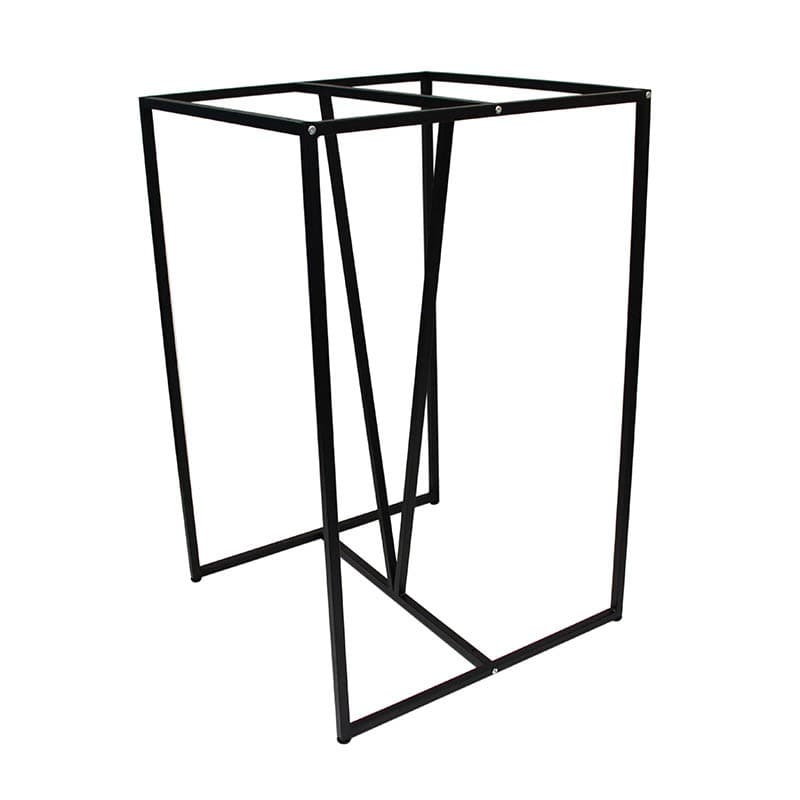 Pied de table mange debout carrée acier istre noir