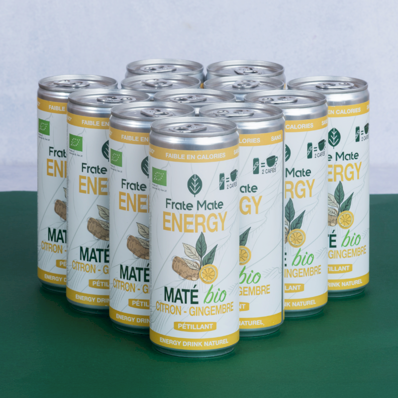 Pack canettes fraté maté citron—gingembre 25clx12