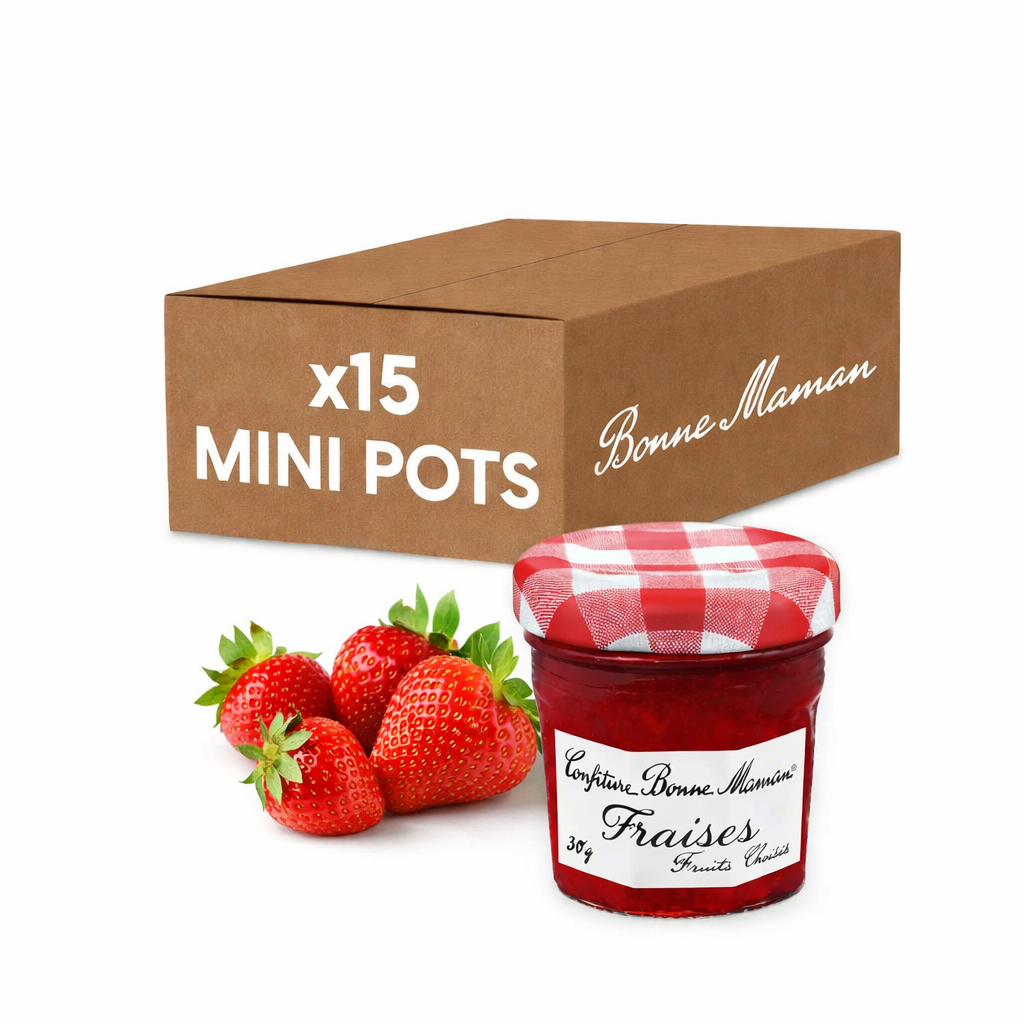 Confiture bonne maman fraise 30g – carton de 15 mini pots