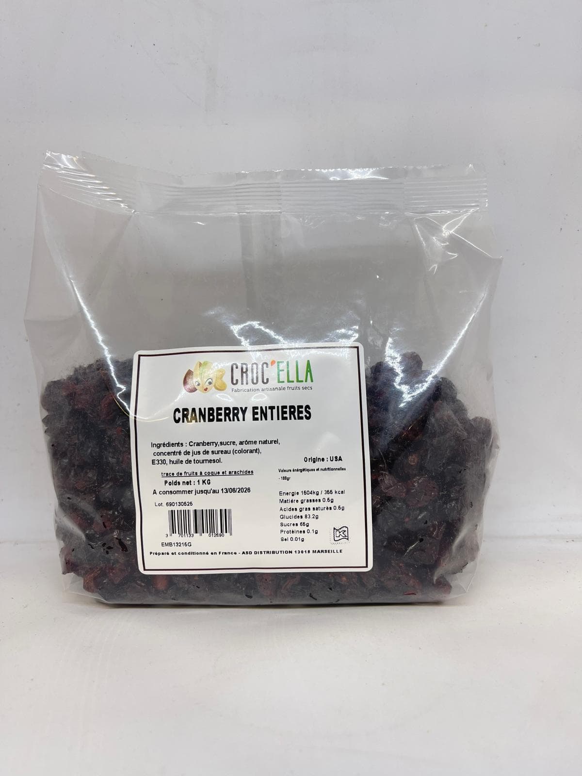Cranberry entières, sac de 1kg