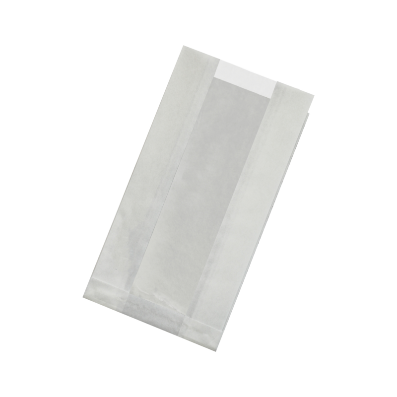 Sac blanc ingraissable en papier kraft à fenêtre plastique pp 220x120x50mm, 1000pcs