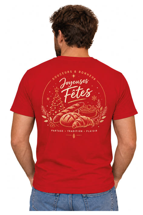 Tee-shirt homme T.2XL "joyeuses fêtes"- Lot de 2