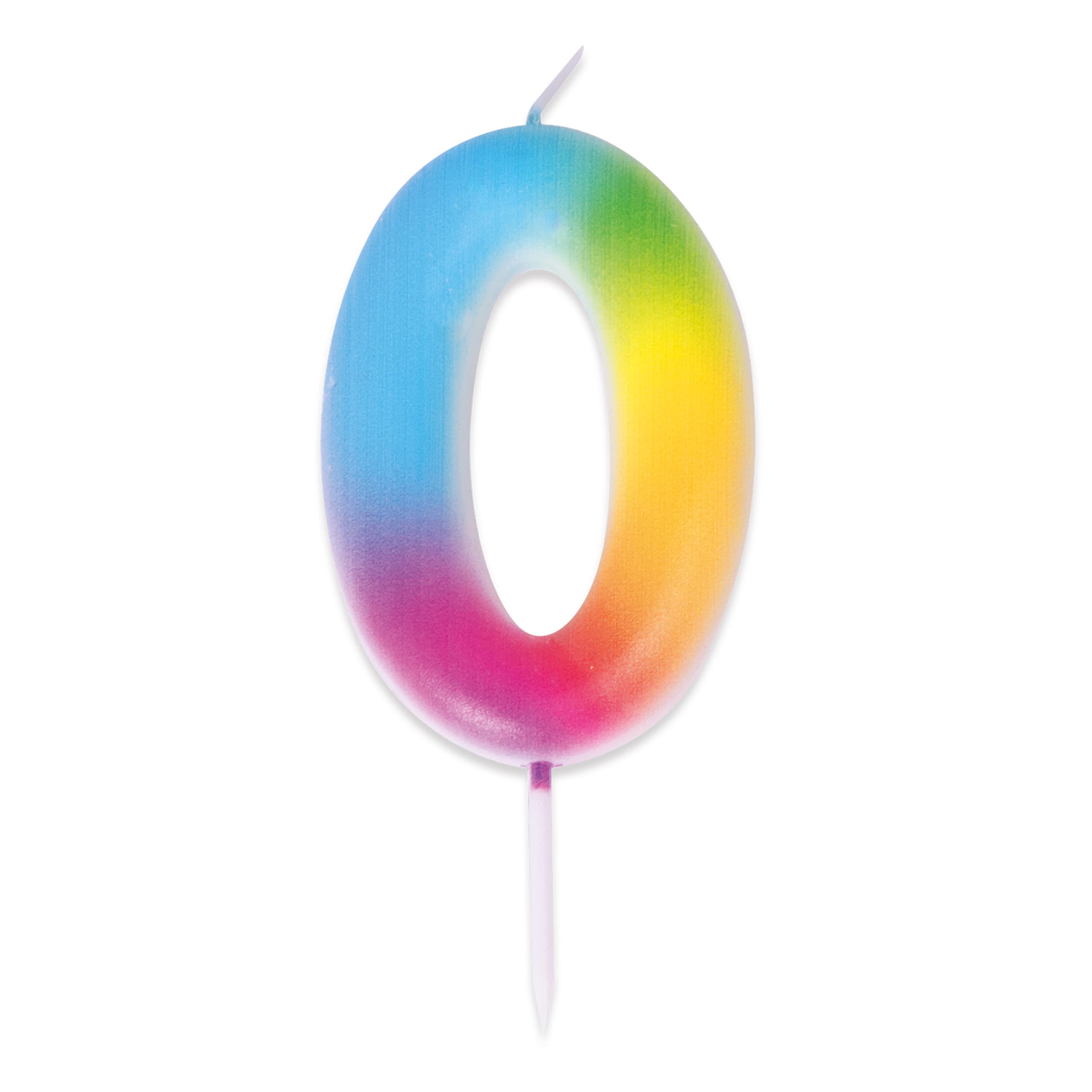 Bougie multicolore - chiffre 0