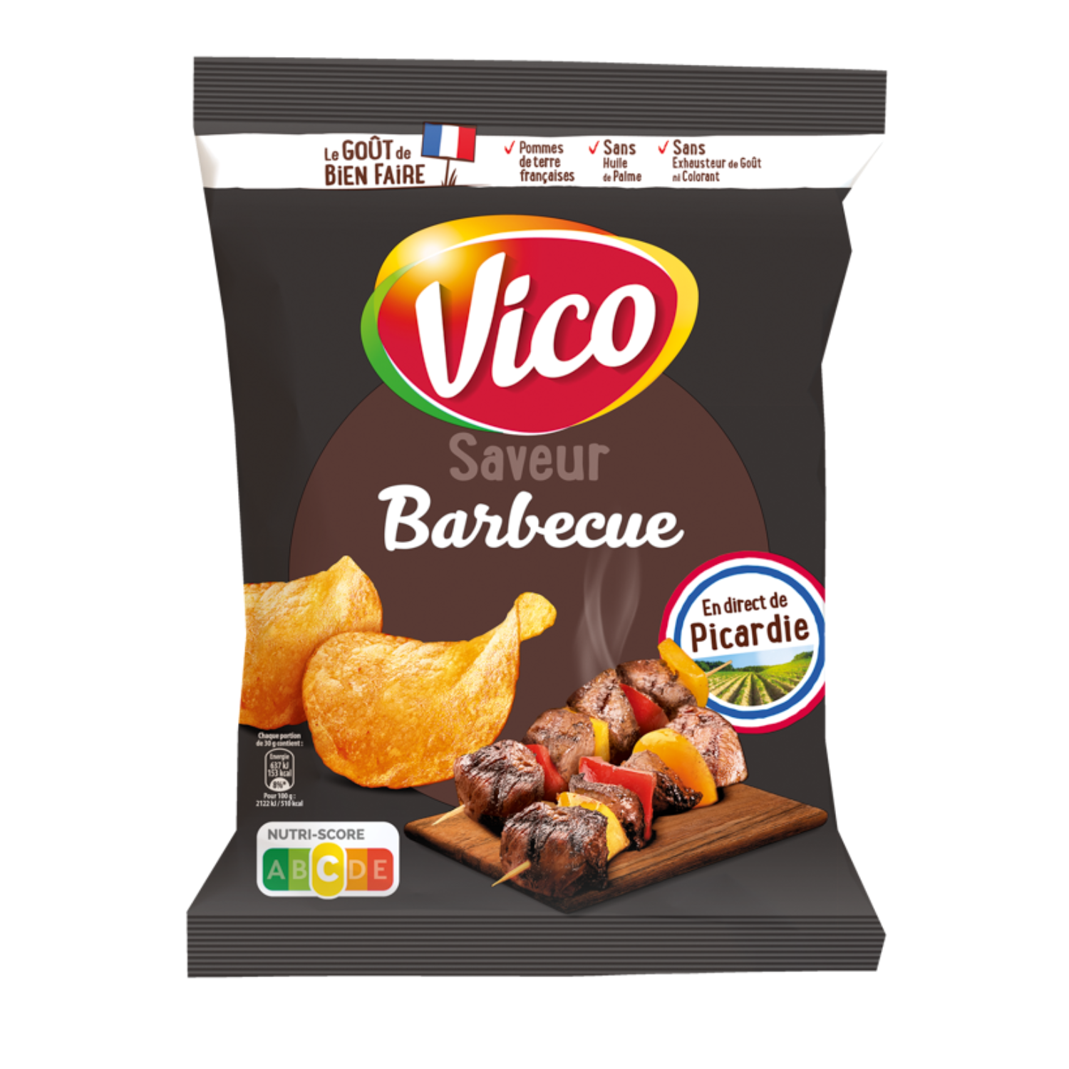 Chips saveur barbecue carton de 24 sachets de 27,5g vico
