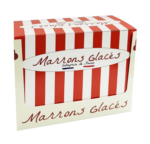 Coffret présentoir 1kg 50 marrons glacés (5x10 marrons glacés)