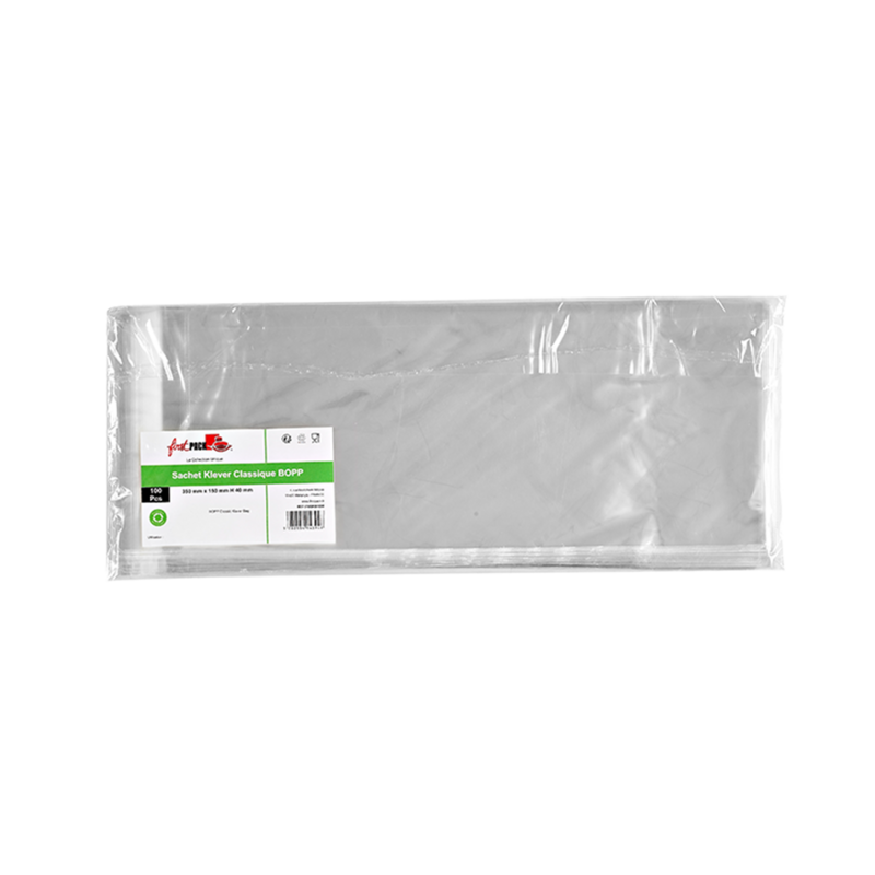 Sachet klever refermable bopp  350x150mm h40mm, 2 000pcs