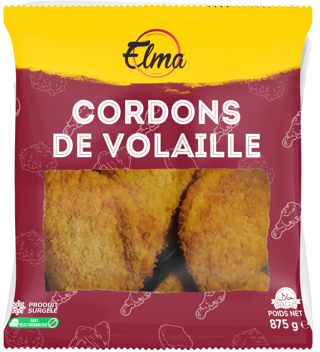 Cordons de volaille elma 875g x7 halal