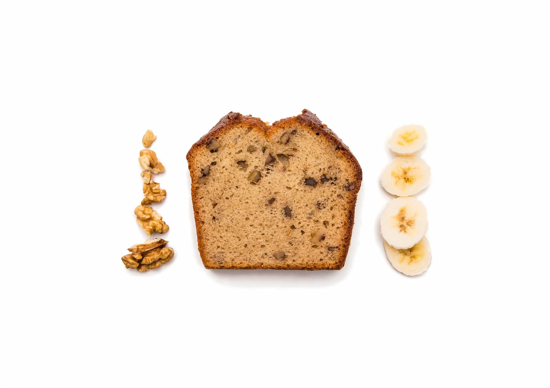 Loaf cake banane noix - lot de 4 cakes tranchés en 12 parts