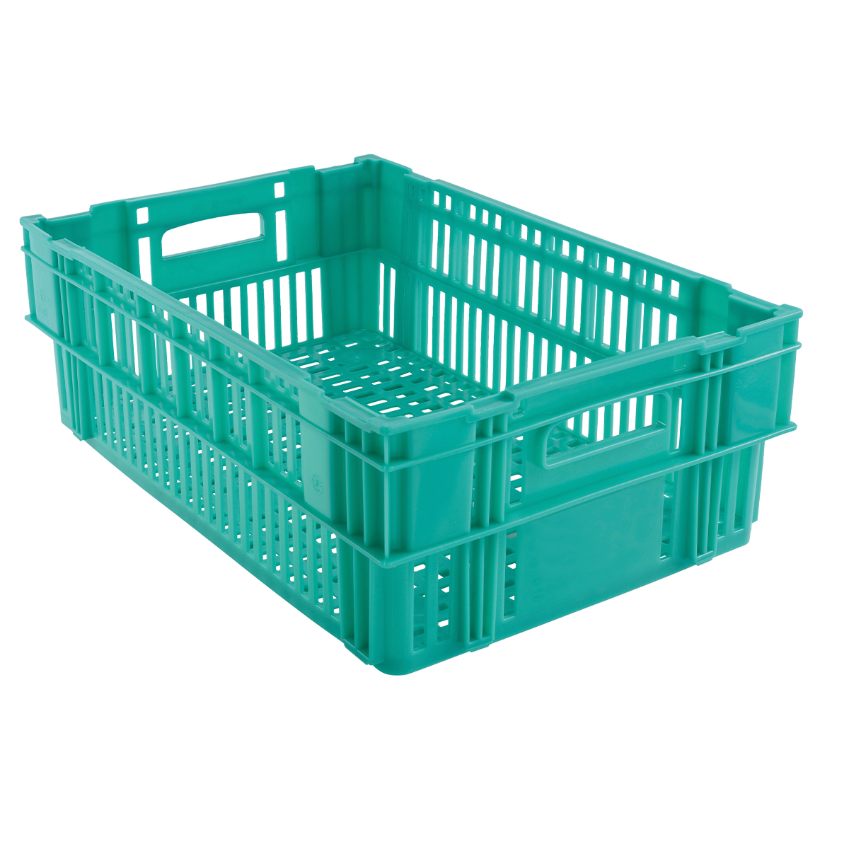 Caisse ajourée empilable emboitable 600 x 400 x 197 mm - 37 l - vert