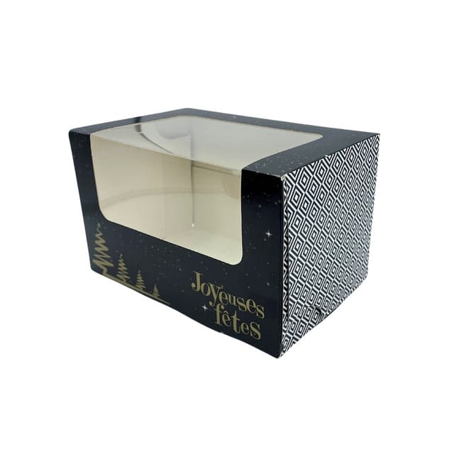 Boîte à bûche avec fenêtre collection Élégance 180x110x110mm par 200 pièces
