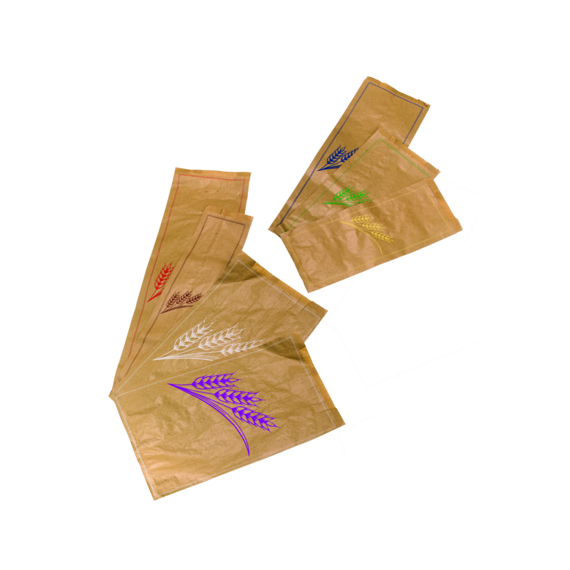 Sac à pain papier kraft brun décor marron 120x80x490mm, 1000pcs