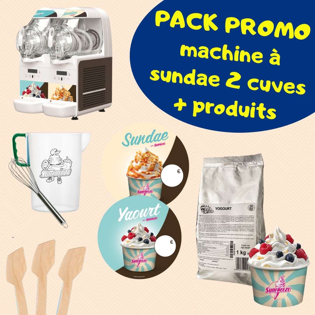 Pack promo machine à sundae 2 cuves + produits en offert