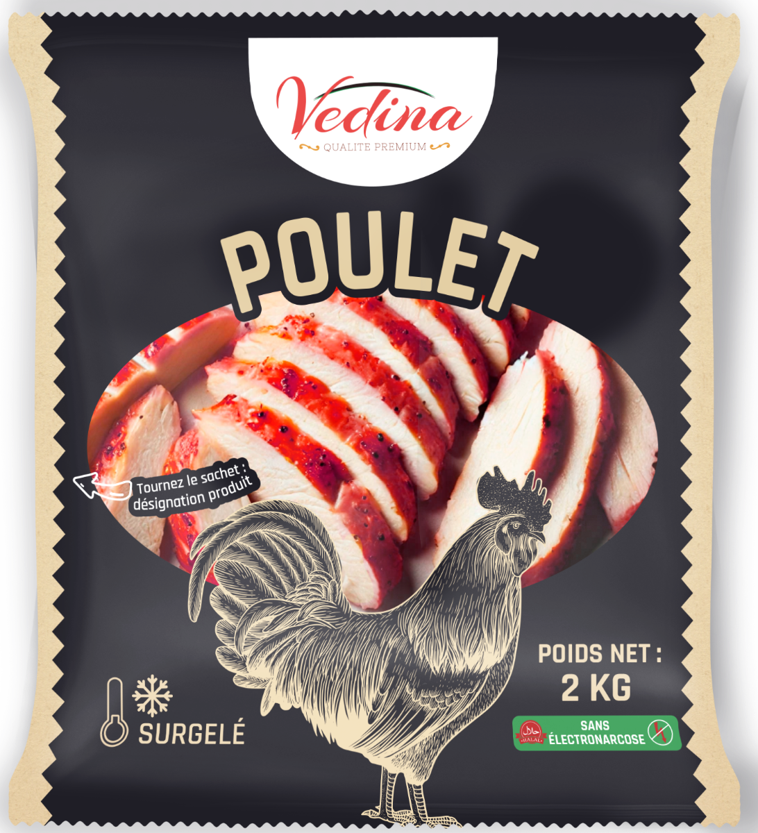 Emincés de filet de poulet tex mex vedina halal 800g x7