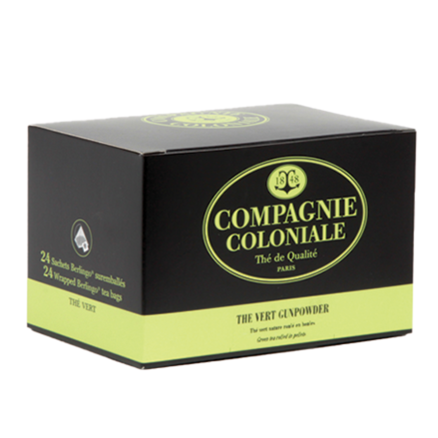 Thé vert gunpowder – boite de 24 sachets suremballés