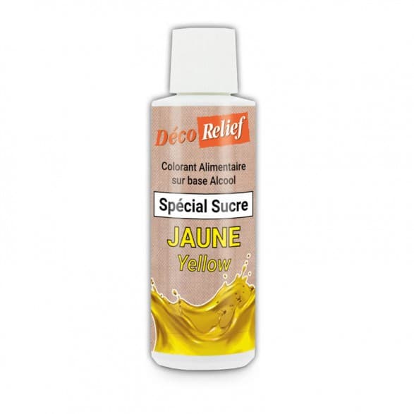 Colorant alimentaire liquide jaune 125 ml- spécial sucre - base alcool