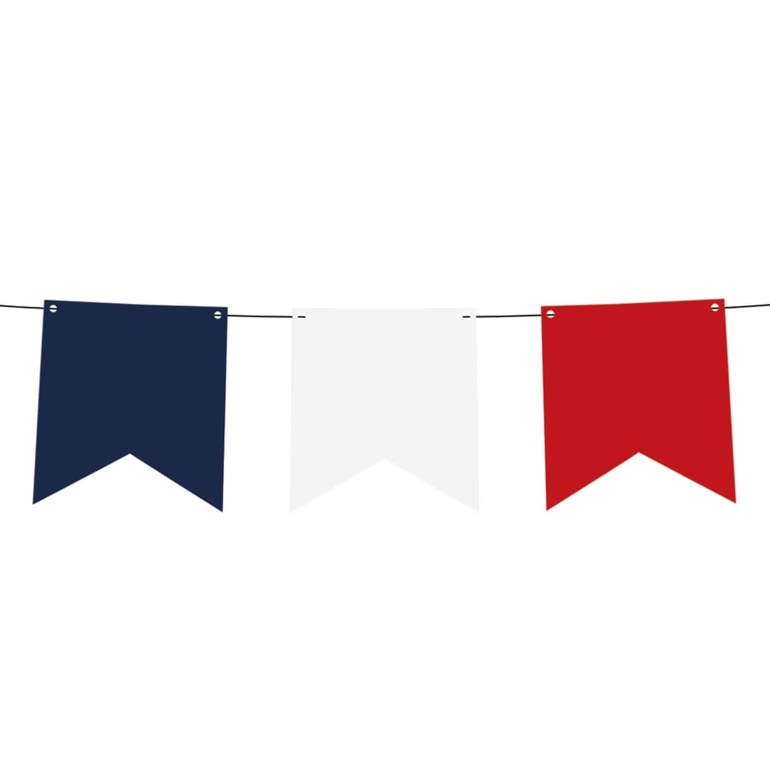 Guirlande - bleu, blanc, rouge - 3m