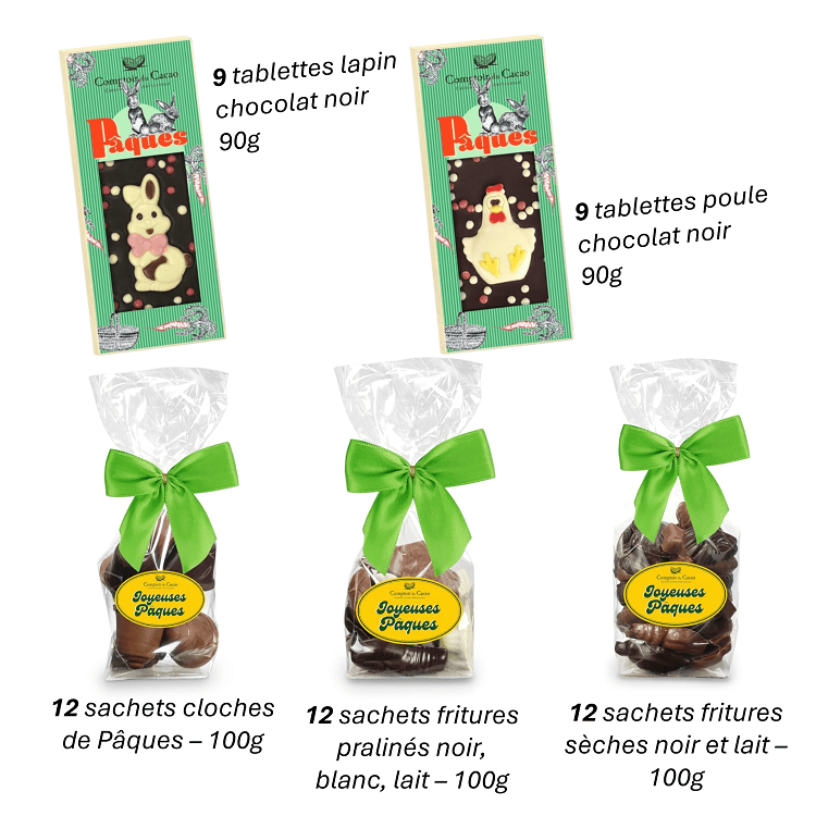 Lot de chocolats de pâques - 54 pièces - chocolat noir