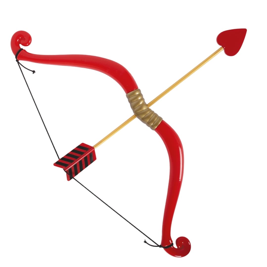 Arc de cupidon avec flèche - rouge - 55cm