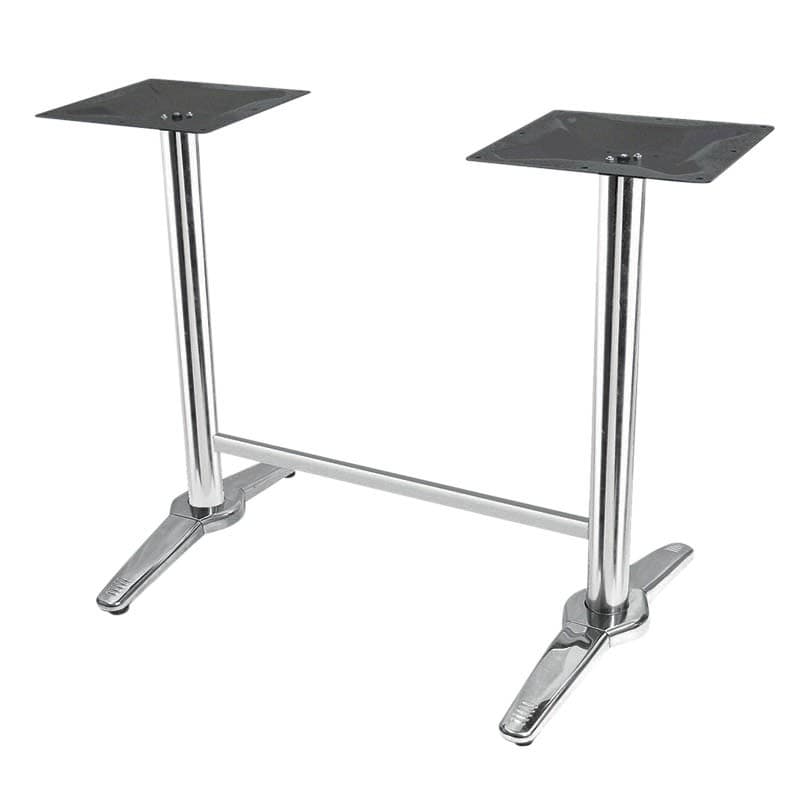Pied de table double en inox roma poly miroir