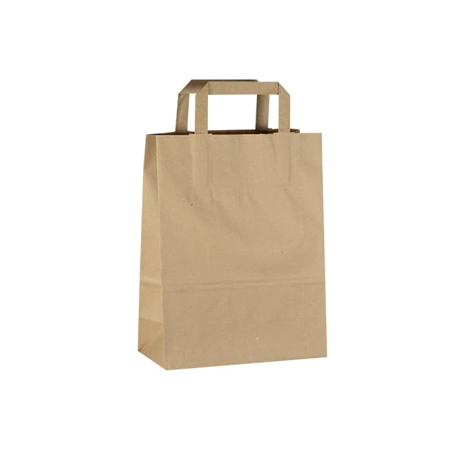 Sacs cabas en papier kraft avec poignées 22 x 10 / 28 cm par 250 sacs