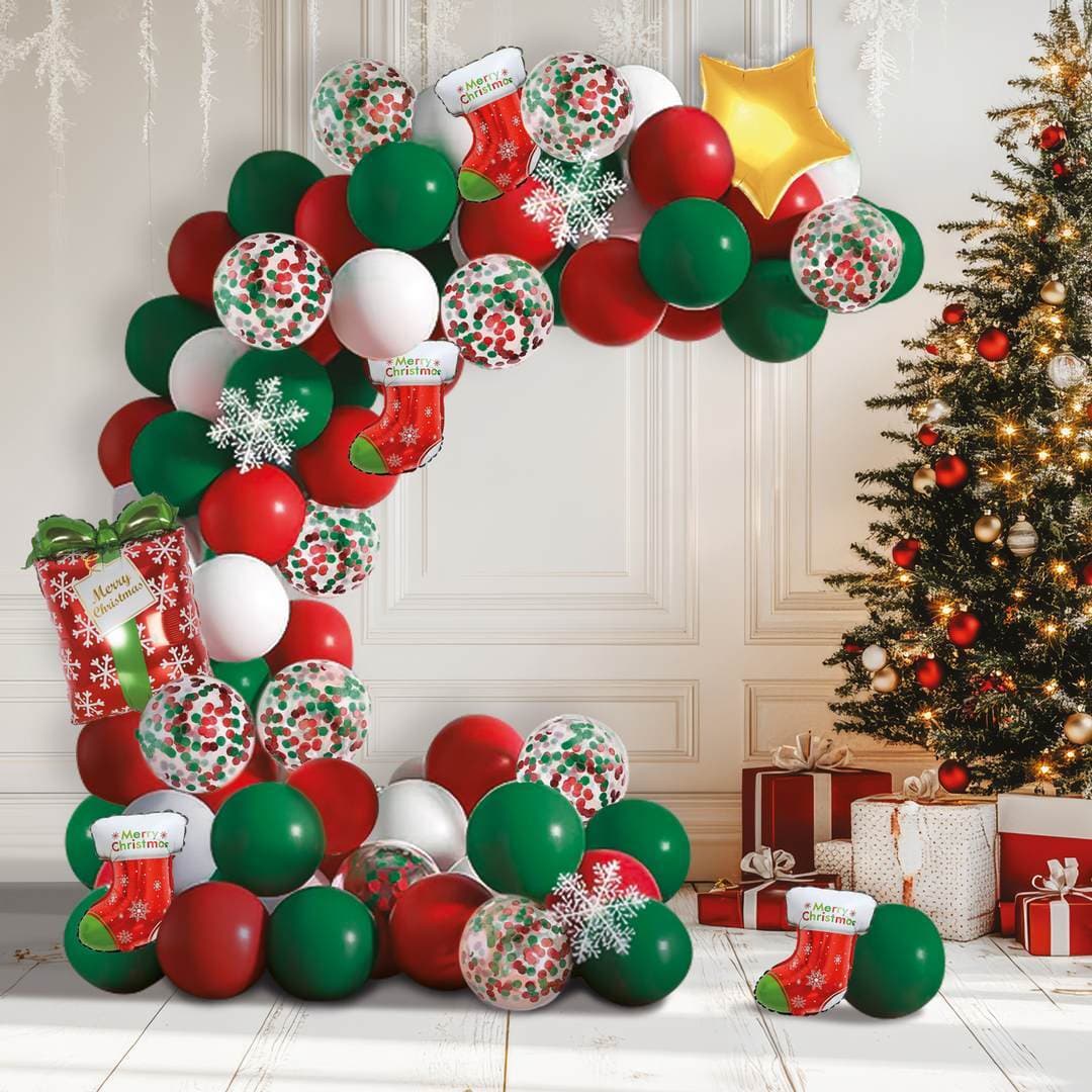 Kit 76 ballons et accessoires - guirlande de noel