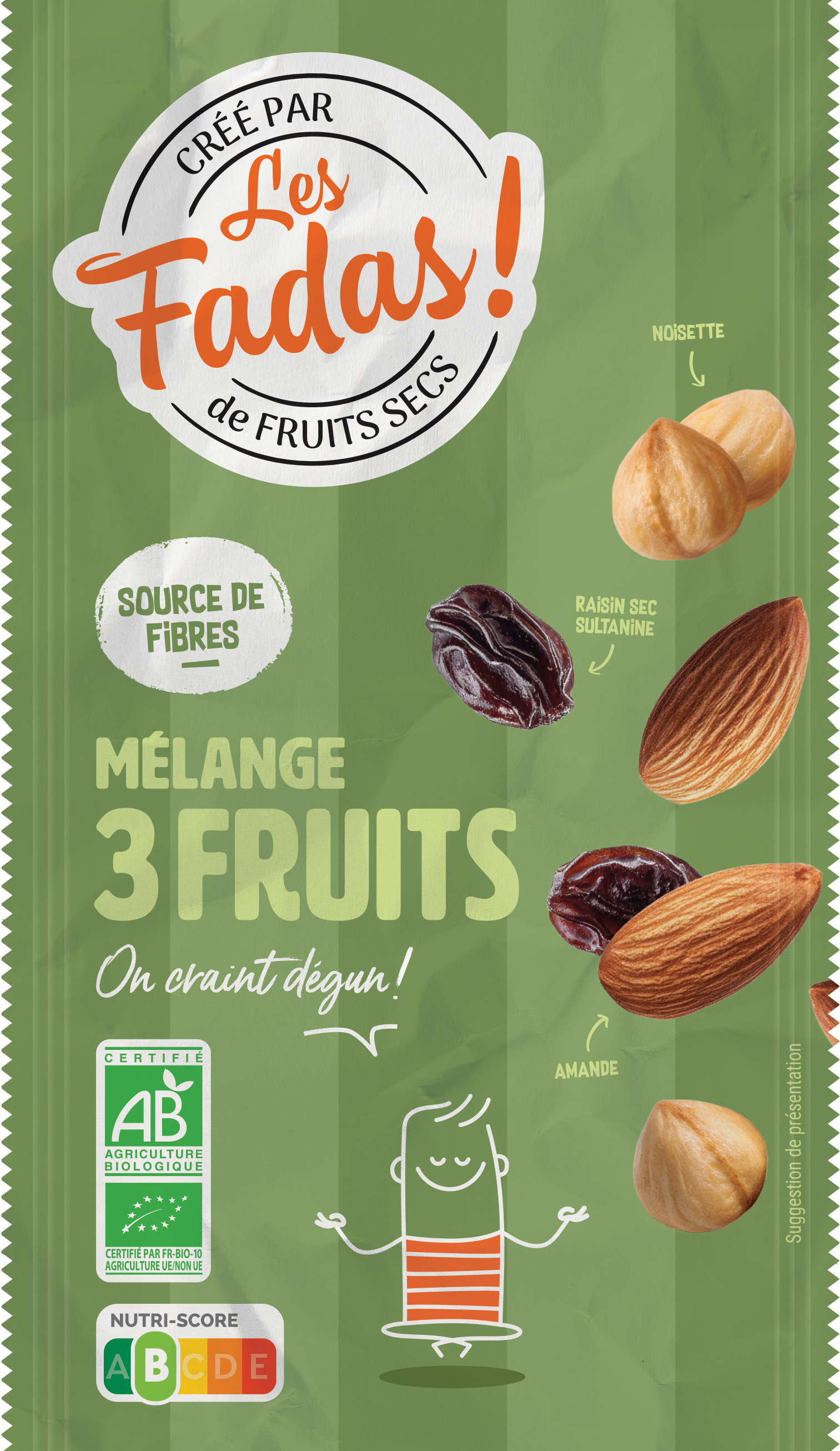 Les fadas - pocket mélange 3 fruits - lot de 48