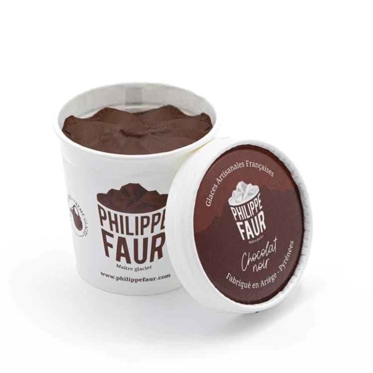 Crème glacée chocolat noir 100 ml par lot de  9