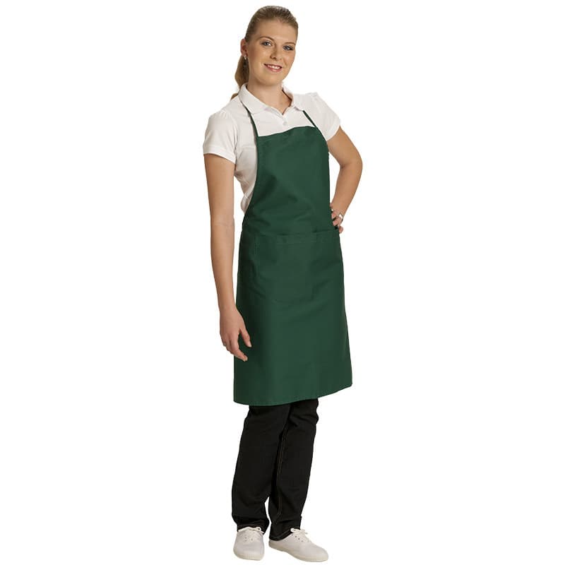 Tablier bavette polycoton vert fonce