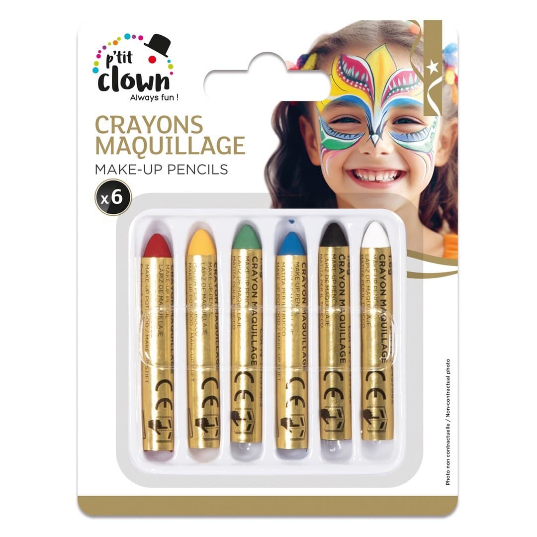 Crayons maquillage - crayons gras, lot de 6