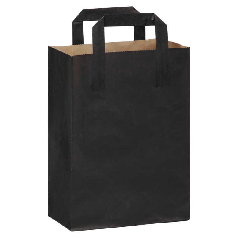 Sac cabas papier kraft brun recyclé imprimé noir 180x85x230mm, 500pcs