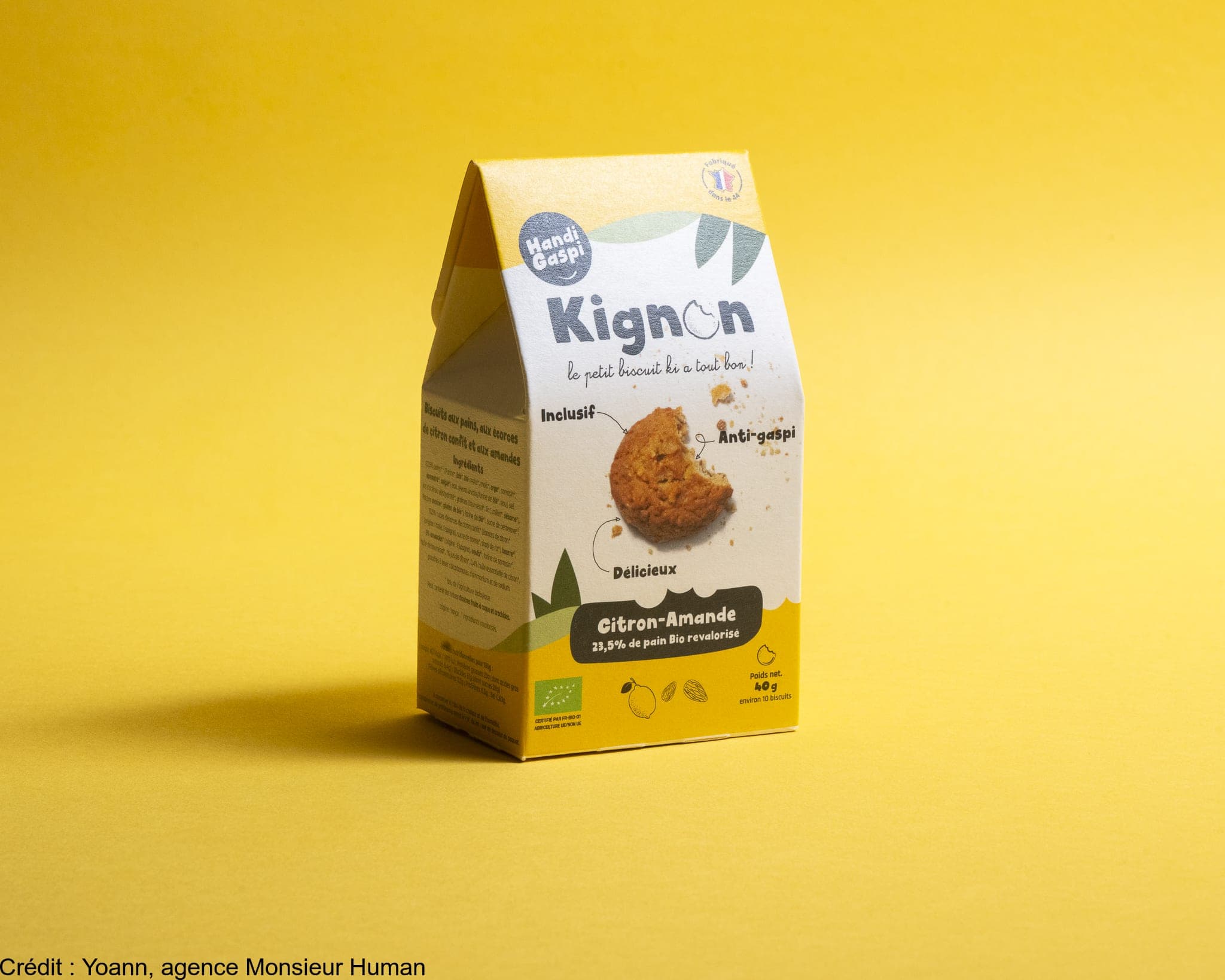 Mini biscuits anti-gaspi & inclusifs citron-amande format snacking (paquet de 40gx 15)