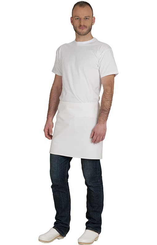 Tablier chef 50 cm 100% coton blanc