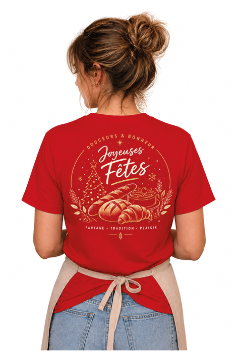 Tee-shirt femme T.L "joyeuses fêtes"- Lot de 2