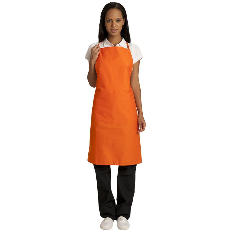 Tablier bavette polycoton orange