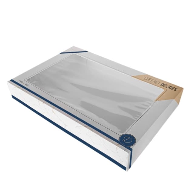 Coffret traiteur décor délices avec fenêtre 555x373x80mm par 50 pièces