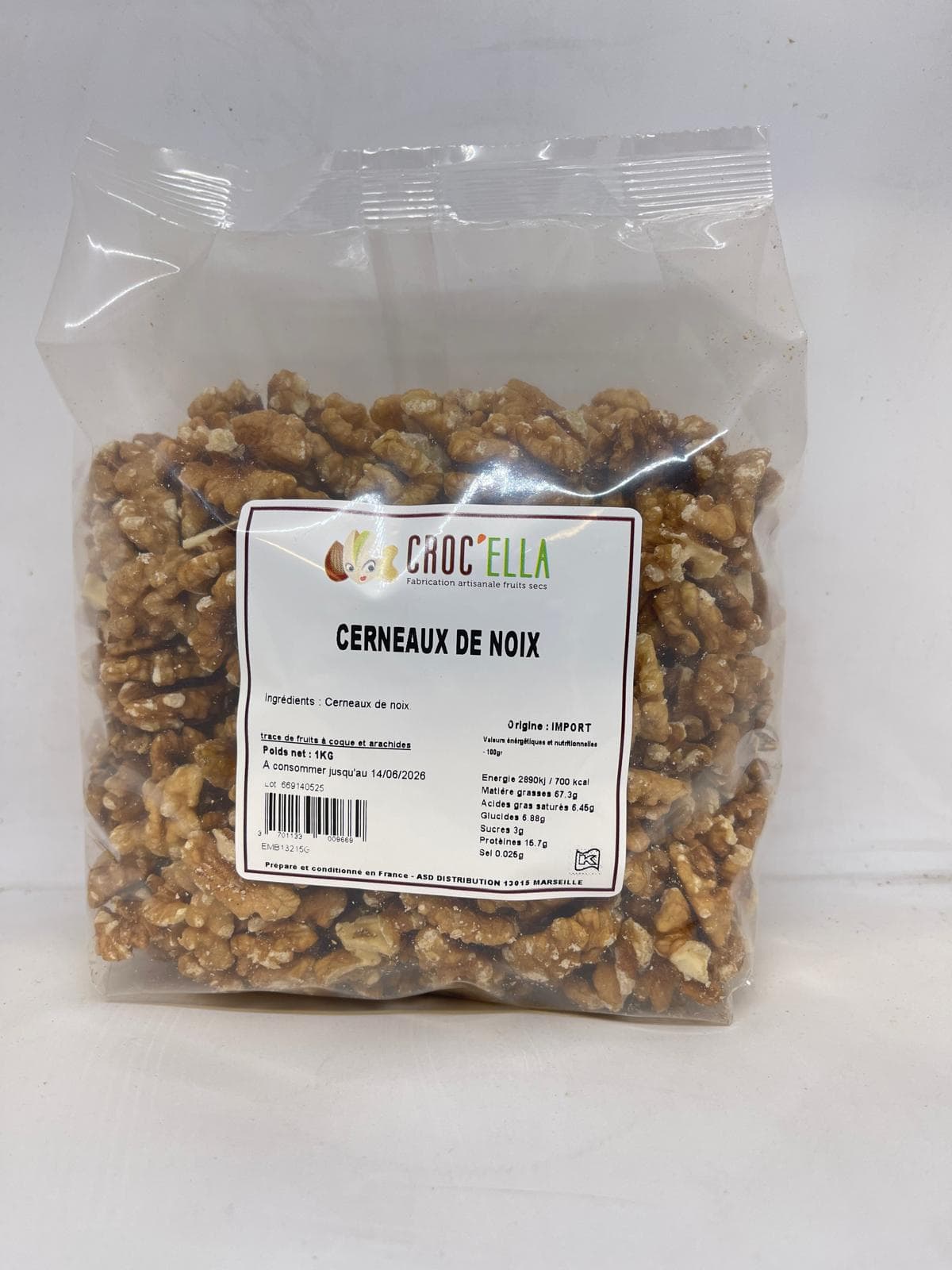 Cerneaux de noix entiers, sac de 1kg