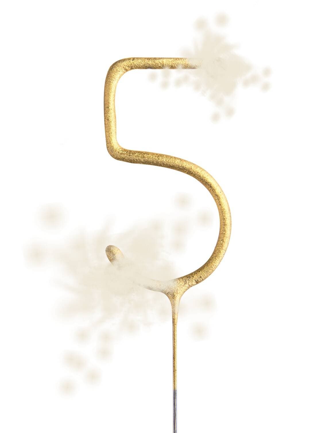 Cierge magique - f1 - vendu par 12 - chiffre 5