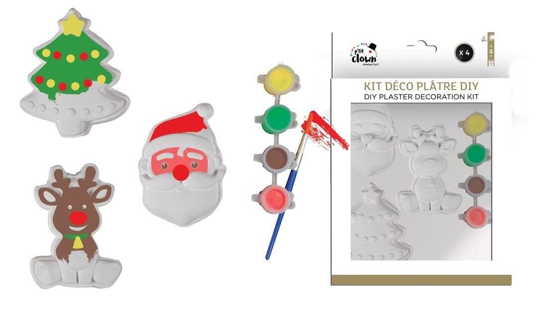 Diy kit déco plâtre noël - à suspendre - lot de 3