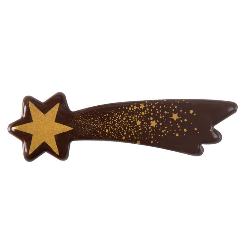 Etoile filante chocolat noir dorée 6,8x2cm