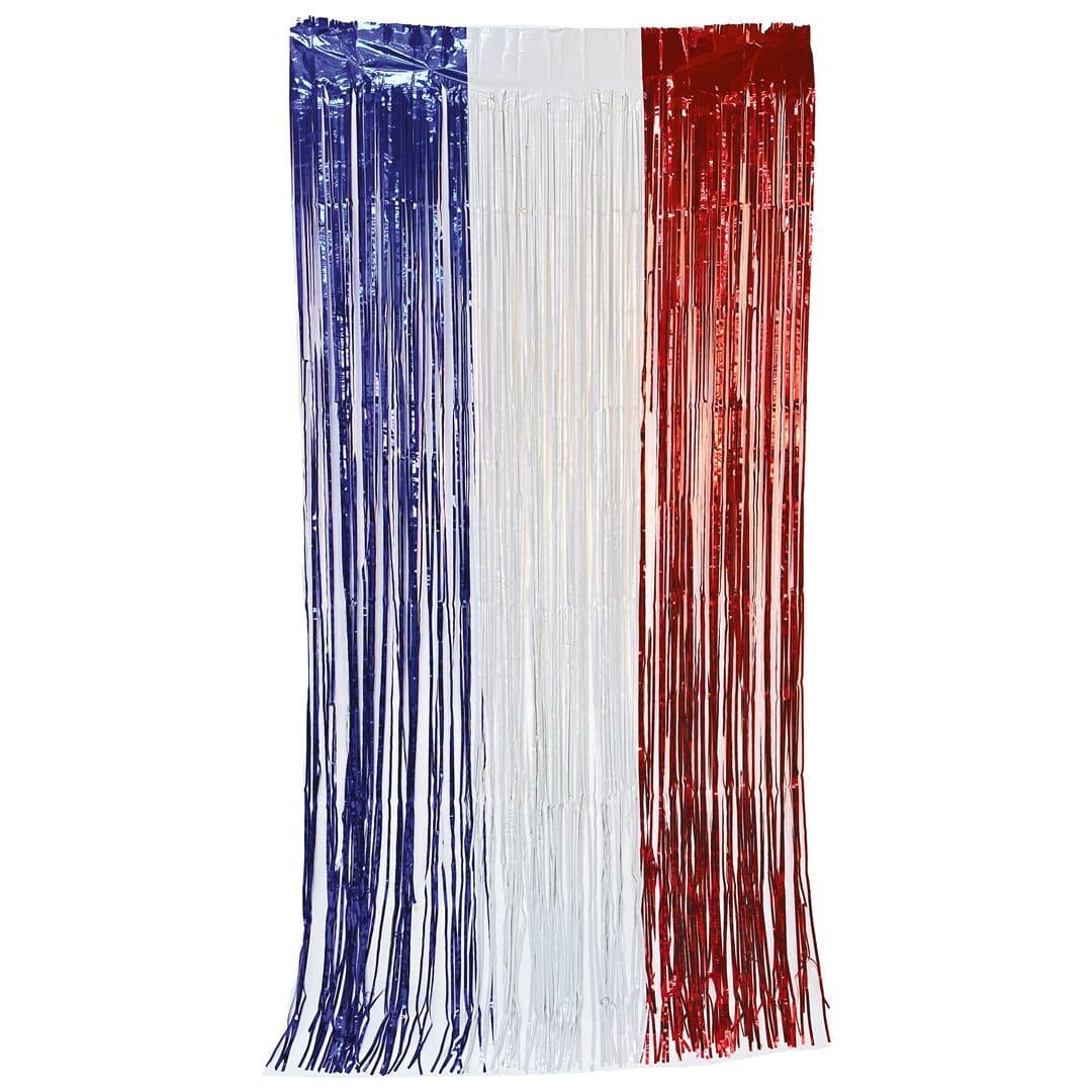 Rideau lamé - bleu, blanc, rouge - 1x2 m