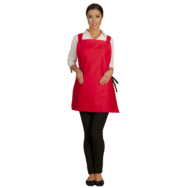 Chasuble bretelle polycoton 2 poches rouge