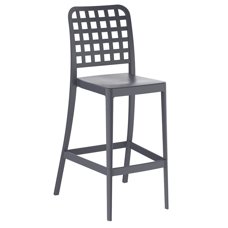 Chaise haute plastique griglia gris foncé - lot de 4