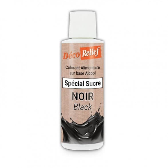 Colorant alimentaire liquide noir 125 ml- spécial sucre - base alcool