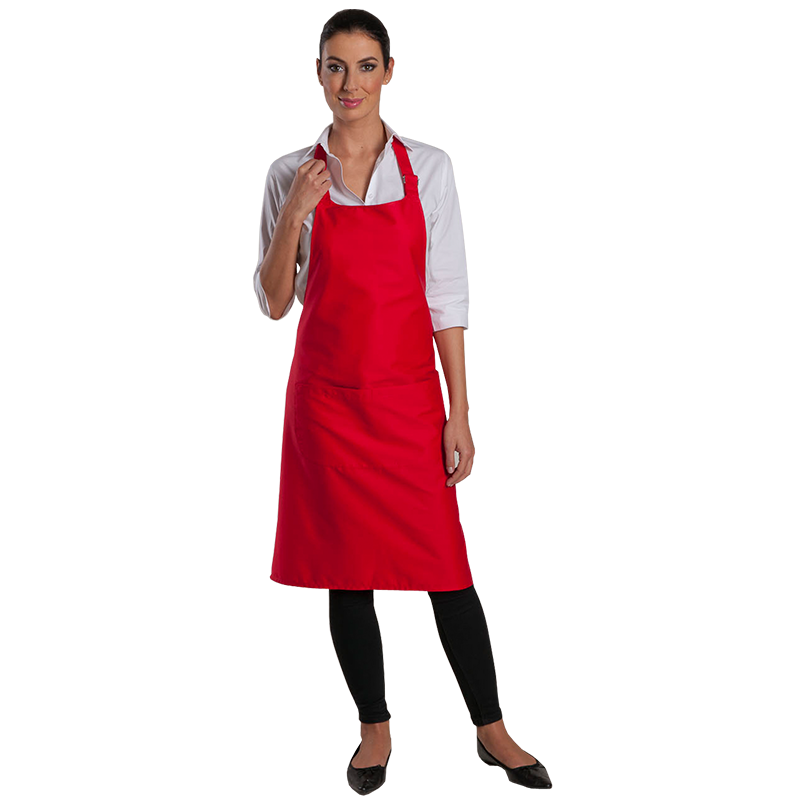 Tablier sommelier avec boucle polycoton rouge