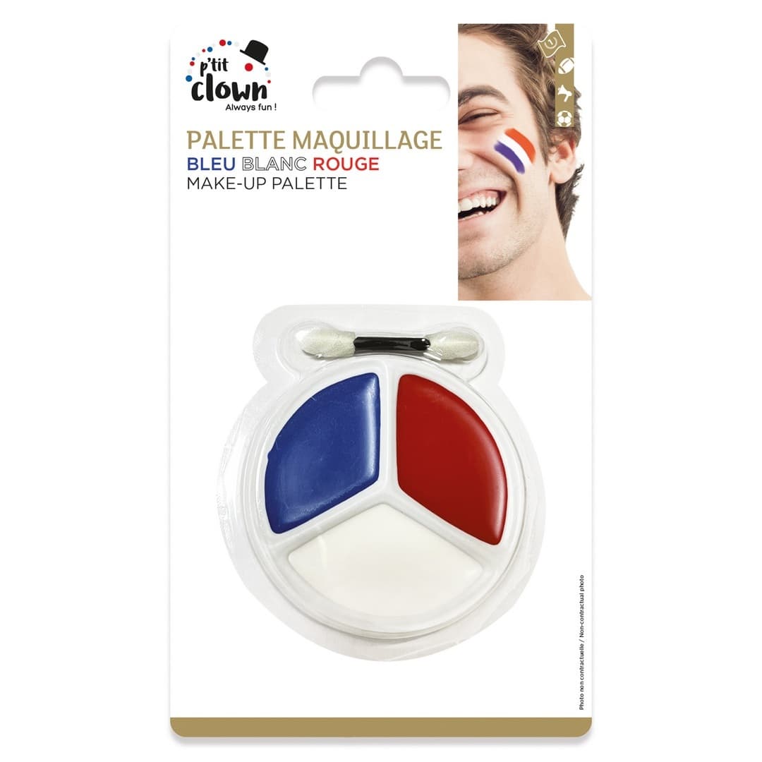 Palette maquillage - bleu, blanc, rouge