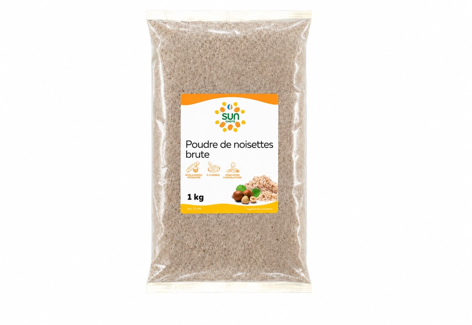 Poudre de noisette naturelle - lot de 5 sachets de 1 kg