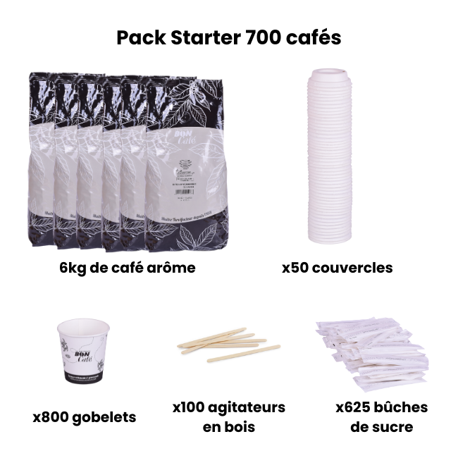 Pack starter 700 cafés – la solution complète « prêt-à-servir »