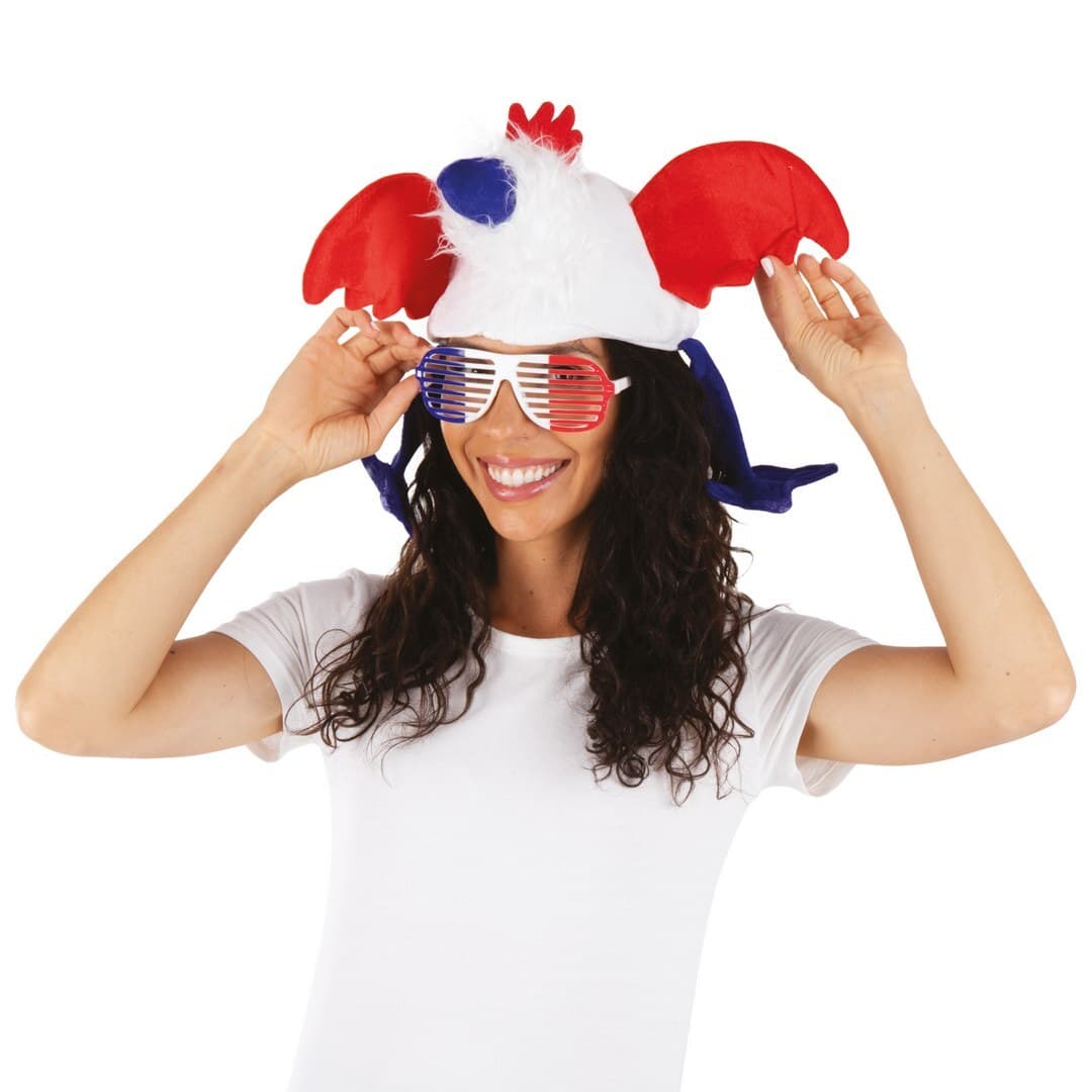 Chapeau coq - bleu, blanc, rouge - adulte